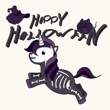 halloween unicorn drawing