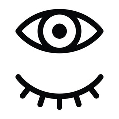 Eyes open and closed line art icon for apps and websites