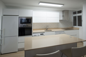 Fototapeta na wymiar modern kitchen in a house equipped with all its appliances