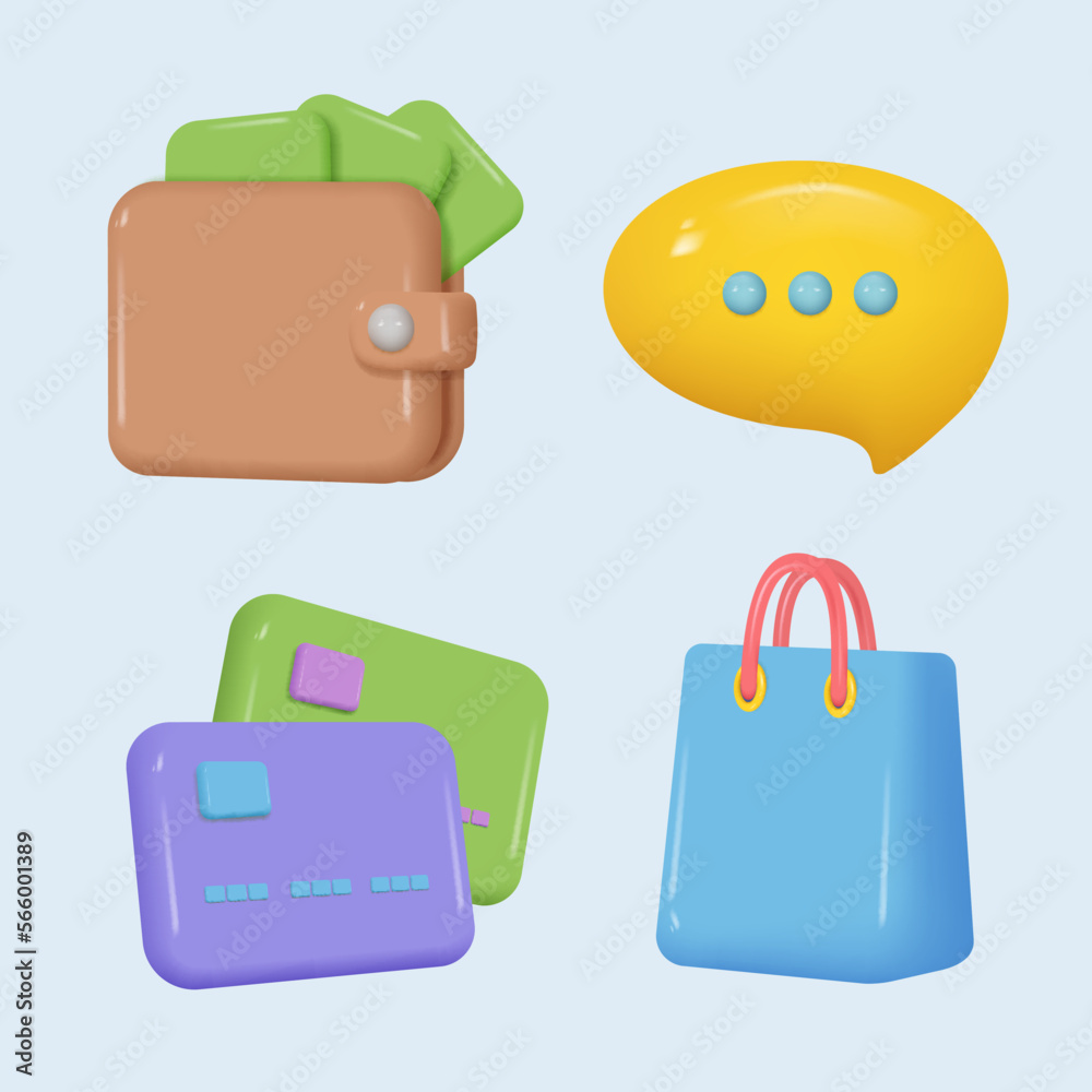 Sticker Plasticine icons. Business and marketing media signs in cartoon style notification icons decent vector stylized templates