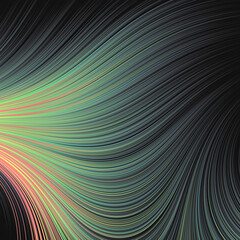 Abstract Dark Background with Flow Field of Lines