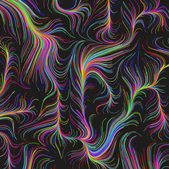 Abstract Dark Background with Flow Field of Lines