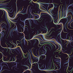 Abstract Dark Background with Flow Field of Lines