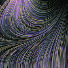 Abstract Dark Background with Flow Field of Lines