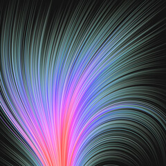 Abstract Dark Background with Flow Field of Lines
