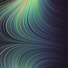 Abstract Dark Background with Flow Field of Lines