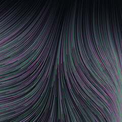 Abstract Dark Background with Flow Field of colorful Lines