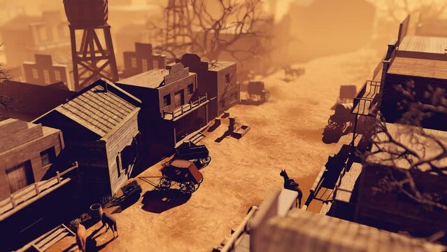 Street of the historic town of the Wild West