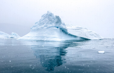 Iceberg in Greenland fjord