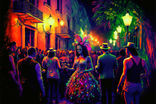 Create an Impressionist Style Background with Mardi Gras Carnival Vibes