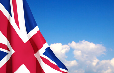 Flag of United Kingdom on background fo sky. EPS10 vector