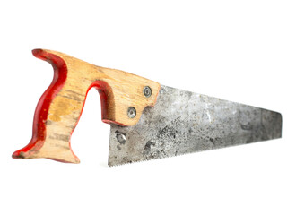 old cross-cut saw on a white background