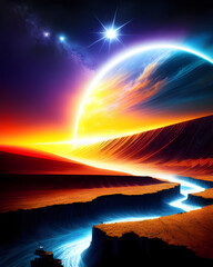 Abstract technology big Sci-fi background concept