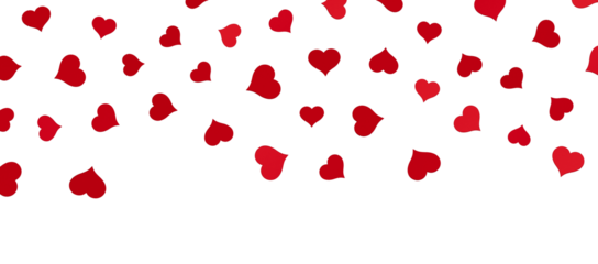 hearts on a transparent background. 3D rendering. for valentine's day and wedding. PNG Rain from hearts.