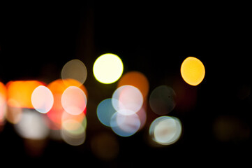 Photo of bokeh lights on black background