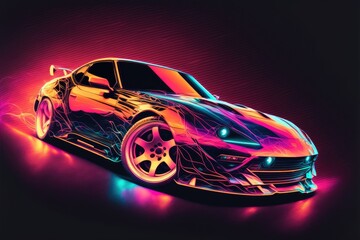 Futuristic luxury sports car illustration