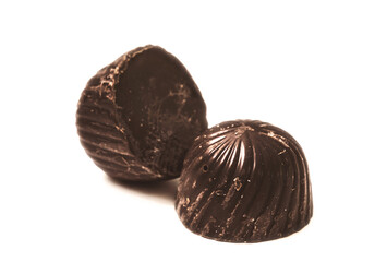 chocolate candies isolated on white