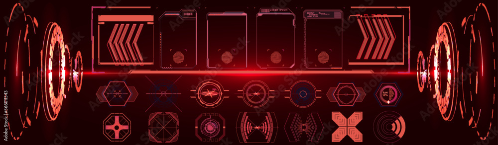 Poster head-up display elements for the web and app. futuristic user interface. set of black and white info