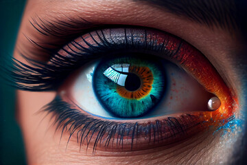Fototapeta premium Captivating Eyes: A Macro View of Soulful Beauty