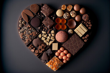 A heart-shaped box of gourmet chocolates
