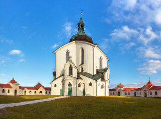 Fototapeta na wymiar pilgrimage church Saint John of Nepomuk zelena hora