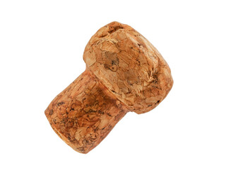 natural wood bottle stopper with plastic part, isolate on white background