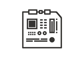 Motherboard icon, flat vector design