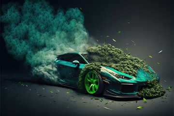 Marijuana sports car-AI Generated
