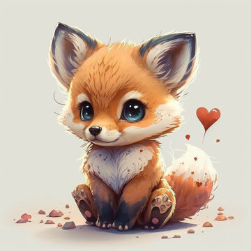 Adorable Valentines Day Animal. Graphics Resource. generative ai