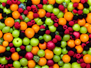 Fototapeta na wymiar Mix of fruits background Generative AI