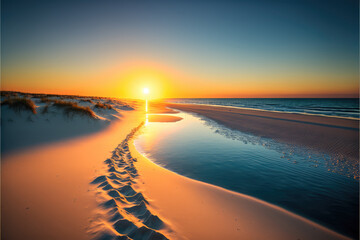 Serene Beach at Sunset