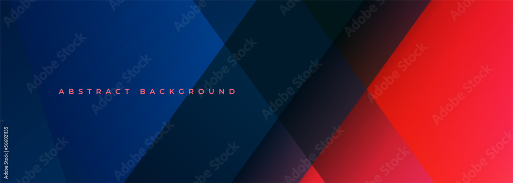 Aufkleber blue and red modern abstract wide banner with geometric shapes. red and blue abstract background. ve