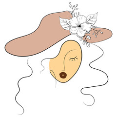 Line Art, Woman Face, Portrait Drawing