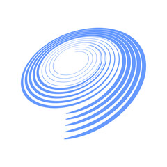 Spiral Design Element. Abstract Blue Swirl Icon.