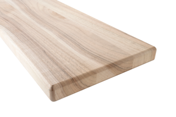 Wooden boards, a board with a seamed edge for building a house and interior decoration, on an isolated white