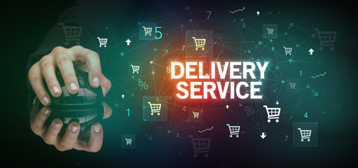 male hand holding wireless peripheral