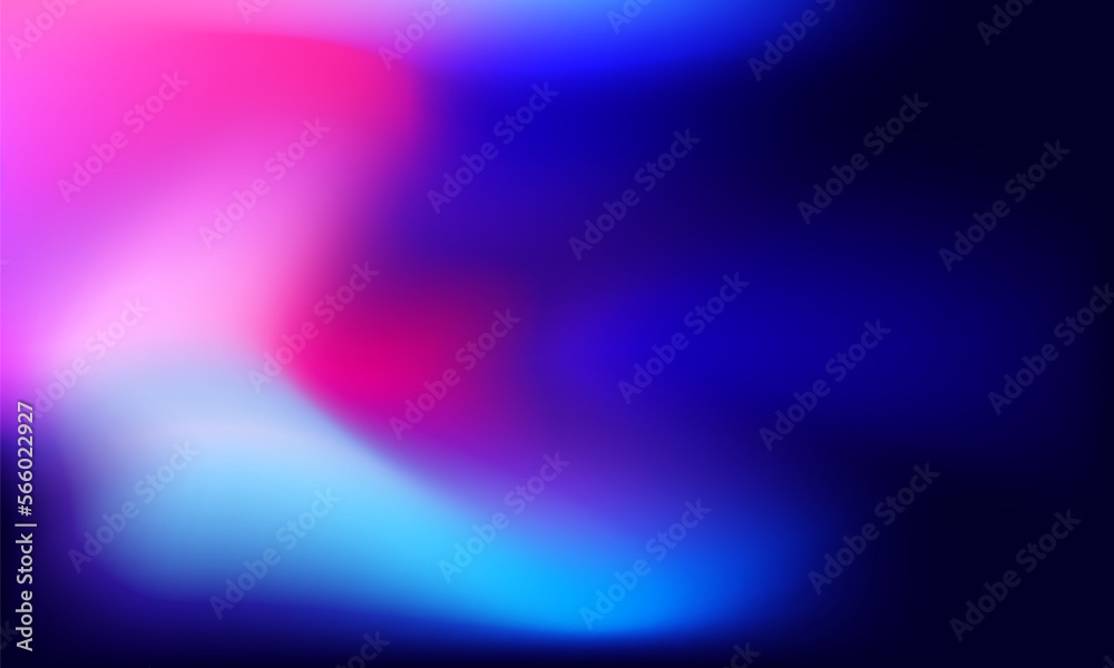 Poster Abstract background with dark blurred gradient and bright colorful halftones shapes. Vector illustration