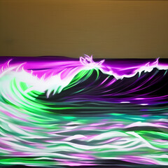 Fototapeta na wymiar Waves Abstract Neon Background 2023 trends 
