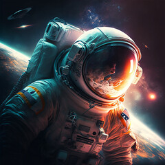 Obraz na płótnie Canvas Astronaut in Space. Generative AI, Generative, AI.