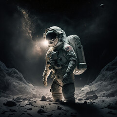 Fototapeta premium Astronaut in Space. Generative AI, Generative, AI.