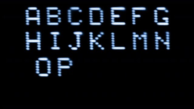 Alphabet written on computer screen