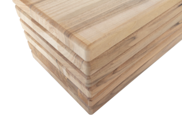 Wooden boards, a board with a seamed edge for building a house and interior decoration, on an isolated white