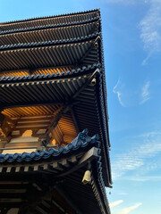 Fototapeta na wymiar Japanese Temple Roof edges architecture design
