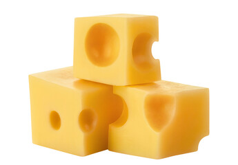Delicious cheese cubes cut out