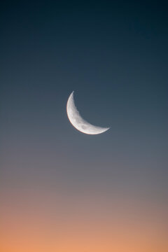 Half Moon In Sunset Sky	