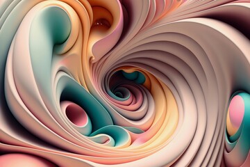 A swirling abstract 3D background featuring a mix of pastel colors, creating a sense of movement and flow