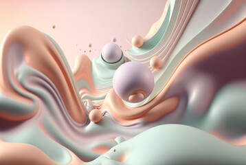 An abstract 3D background featuring soft pastel colors, creating a dreamy and ethereal atmosphere
