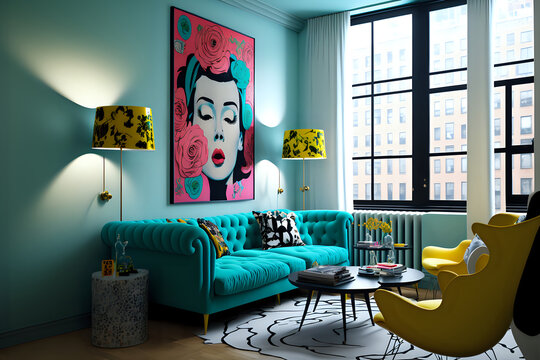 Classy New York Apartment With Pop Art Decorations