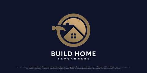 Home repair logo design template with creative element and unique concept