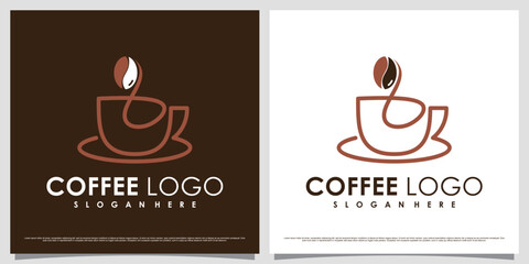 Coffee logo design template with creative element and unique concept